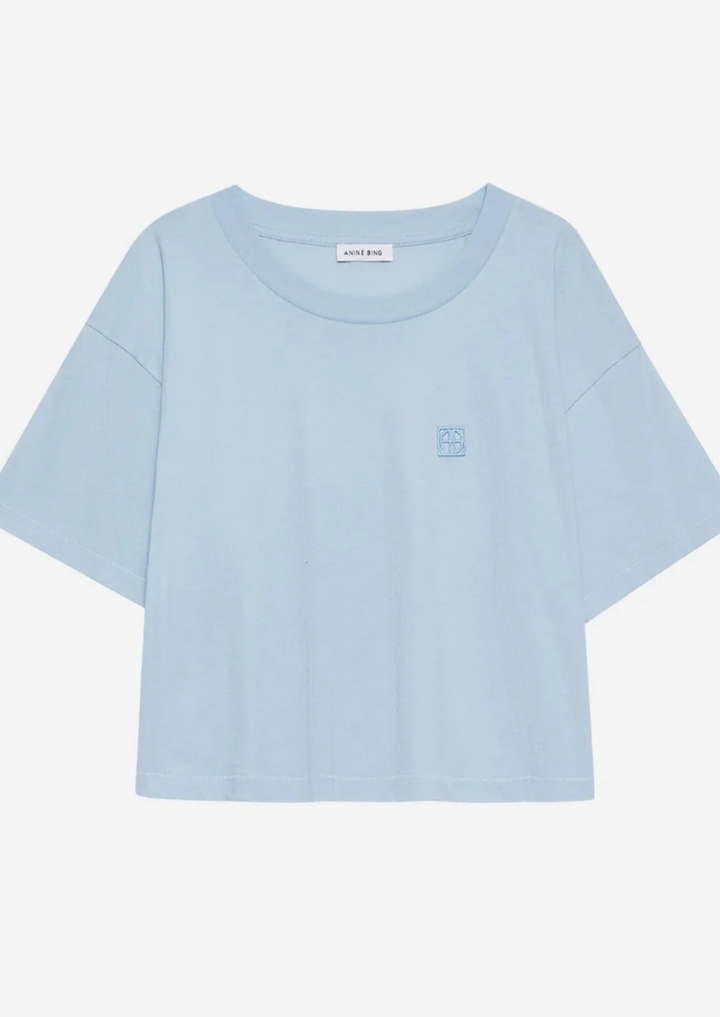 ANINE BING Johnny Cropped Tee Framed Monogram