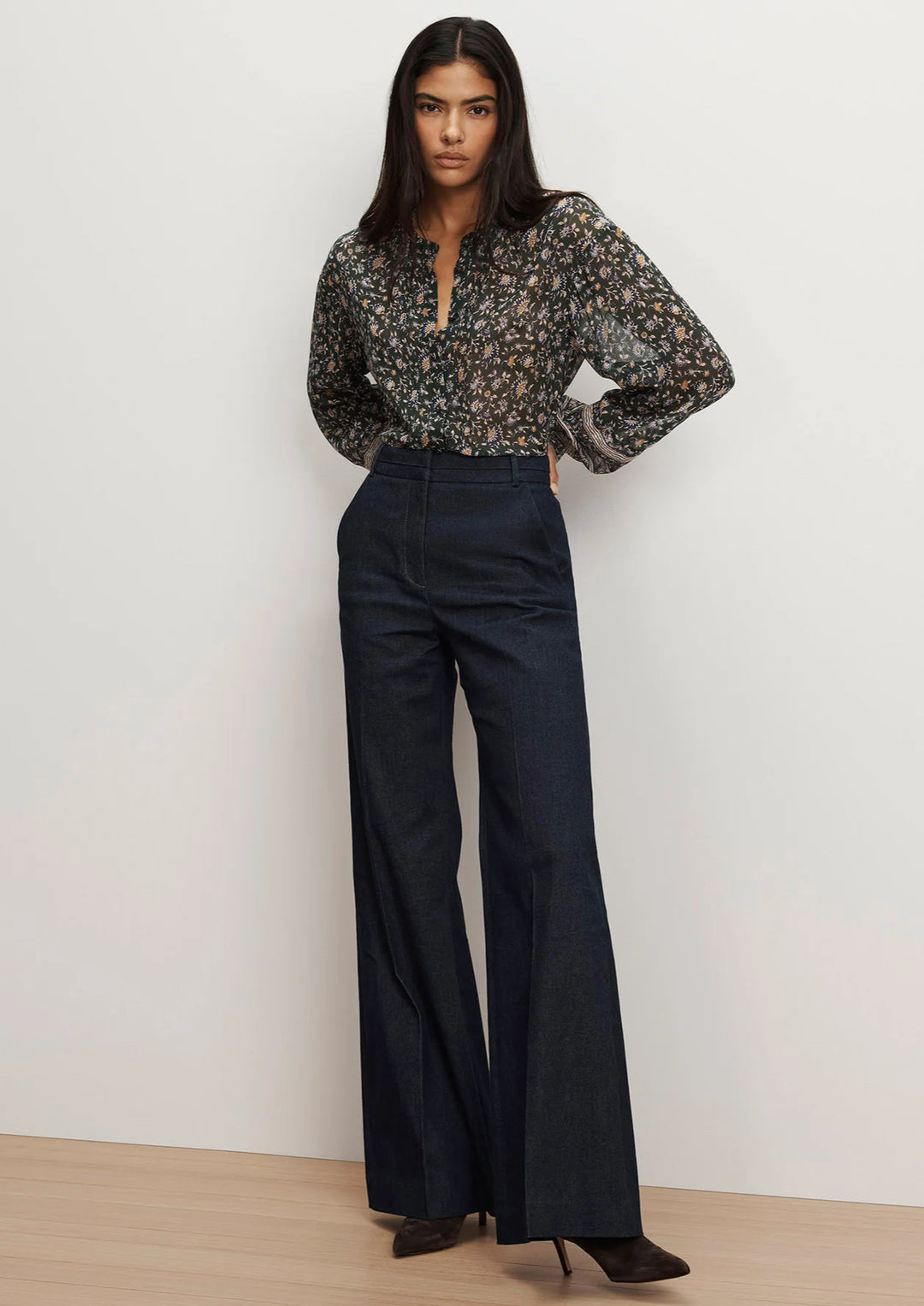 VERONICA BEARD Crue Wide-Leg Denim Pant