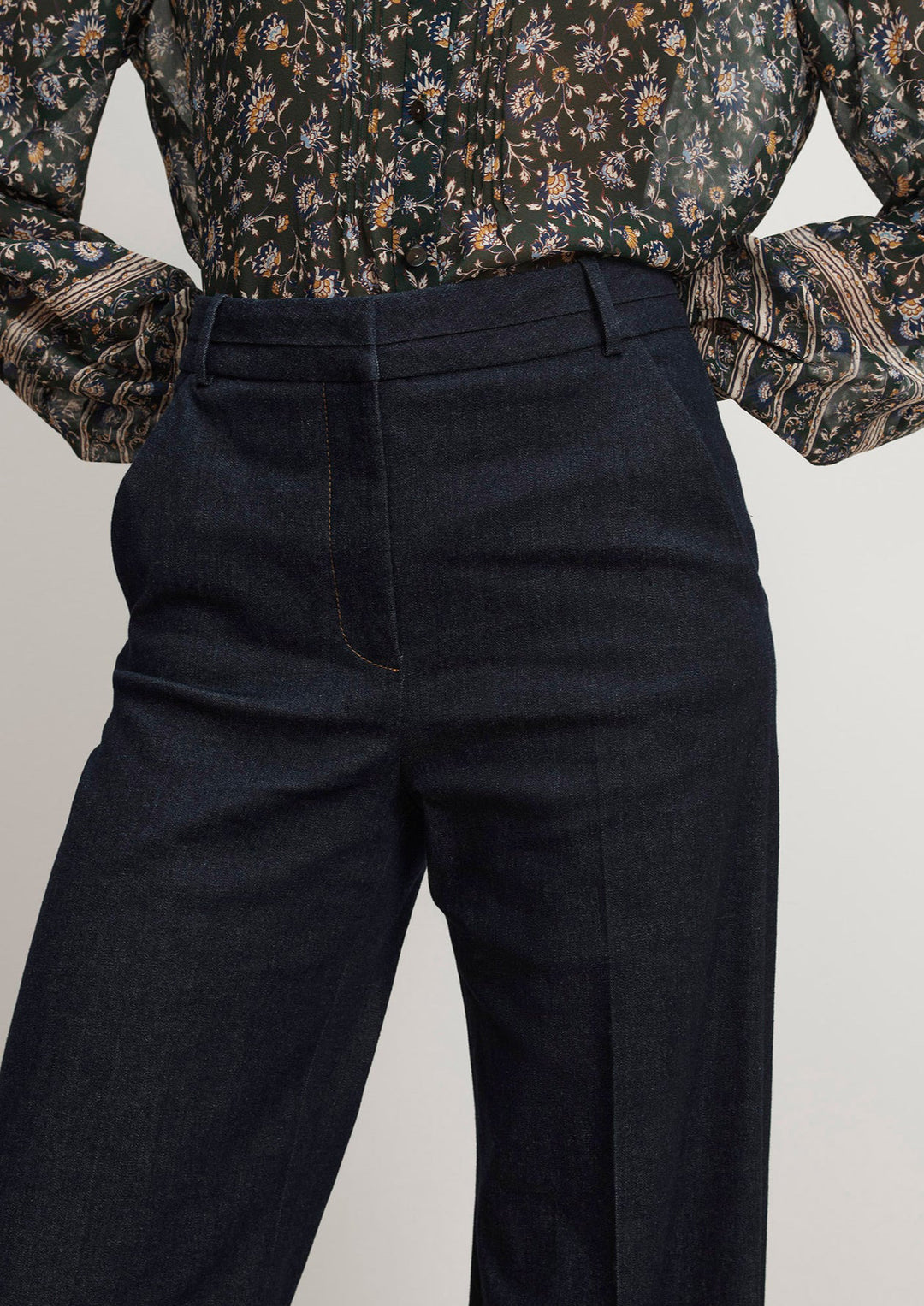 VERONICA BEARD Crue Wide-Leg Denim Pant