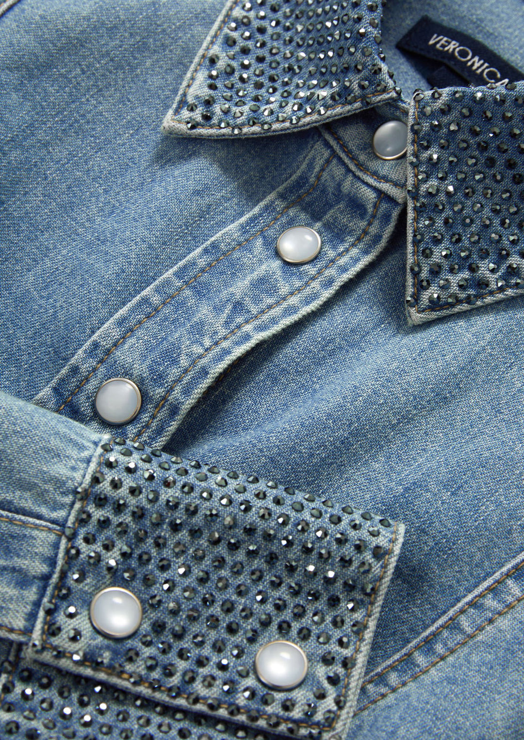 VERONICA BEARD Eddie Embellished Chambray Shirt