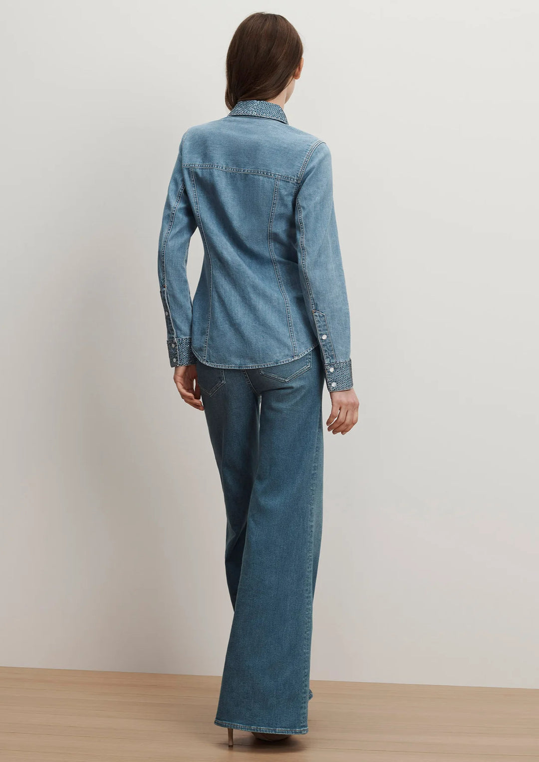 VERONICA BEARD Eddie Embellished Chambray Shirt