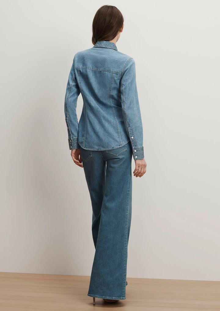 VERONICA BEARD Eddie Embellished Chambray Shirt