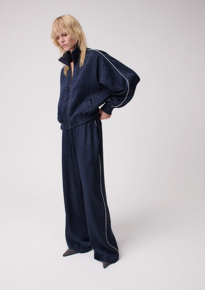 LALA BERLIN Tracksuit Pants Tano Jacquard Dark Navy