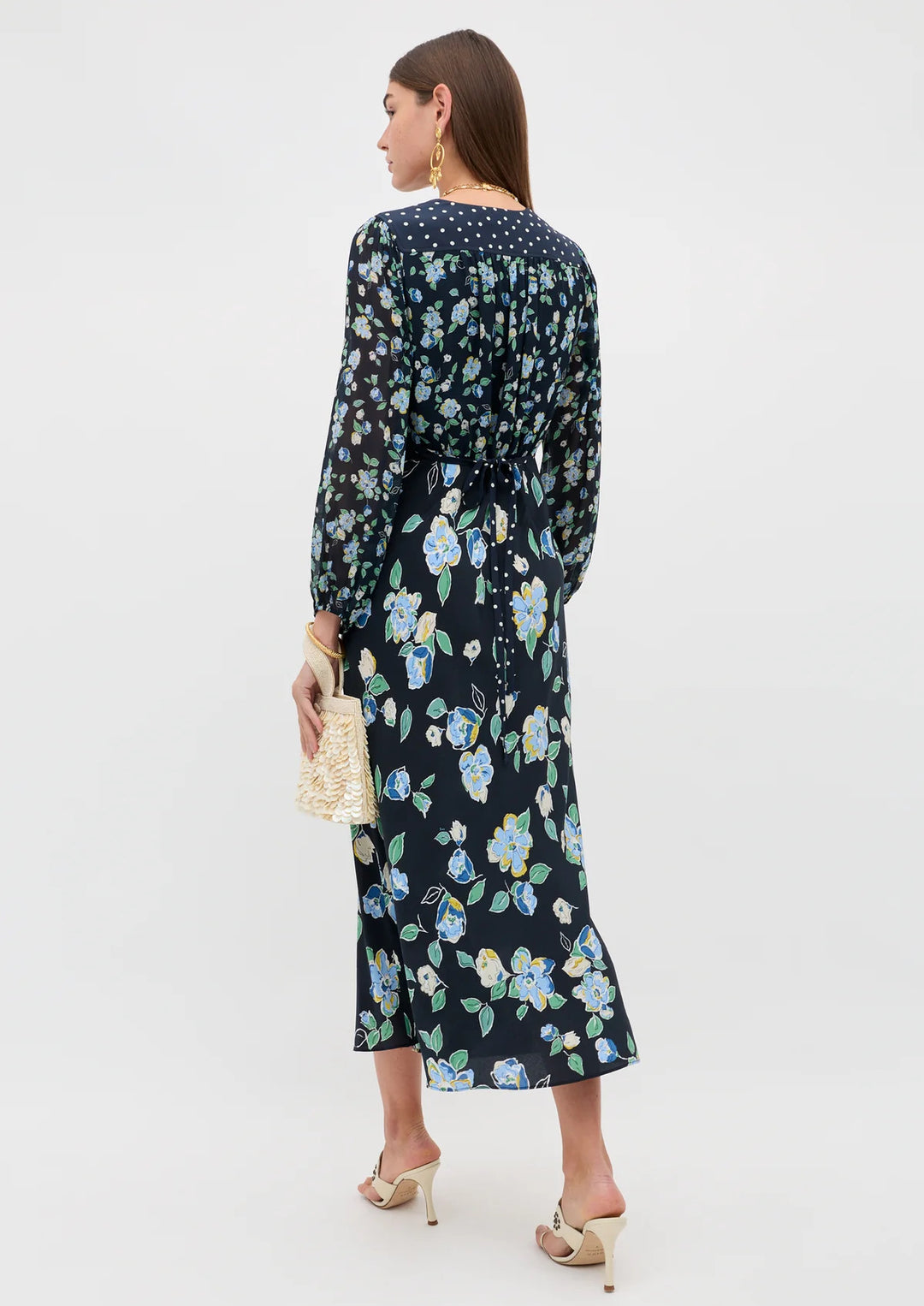 RIXO Kaila Silk Midi Dress