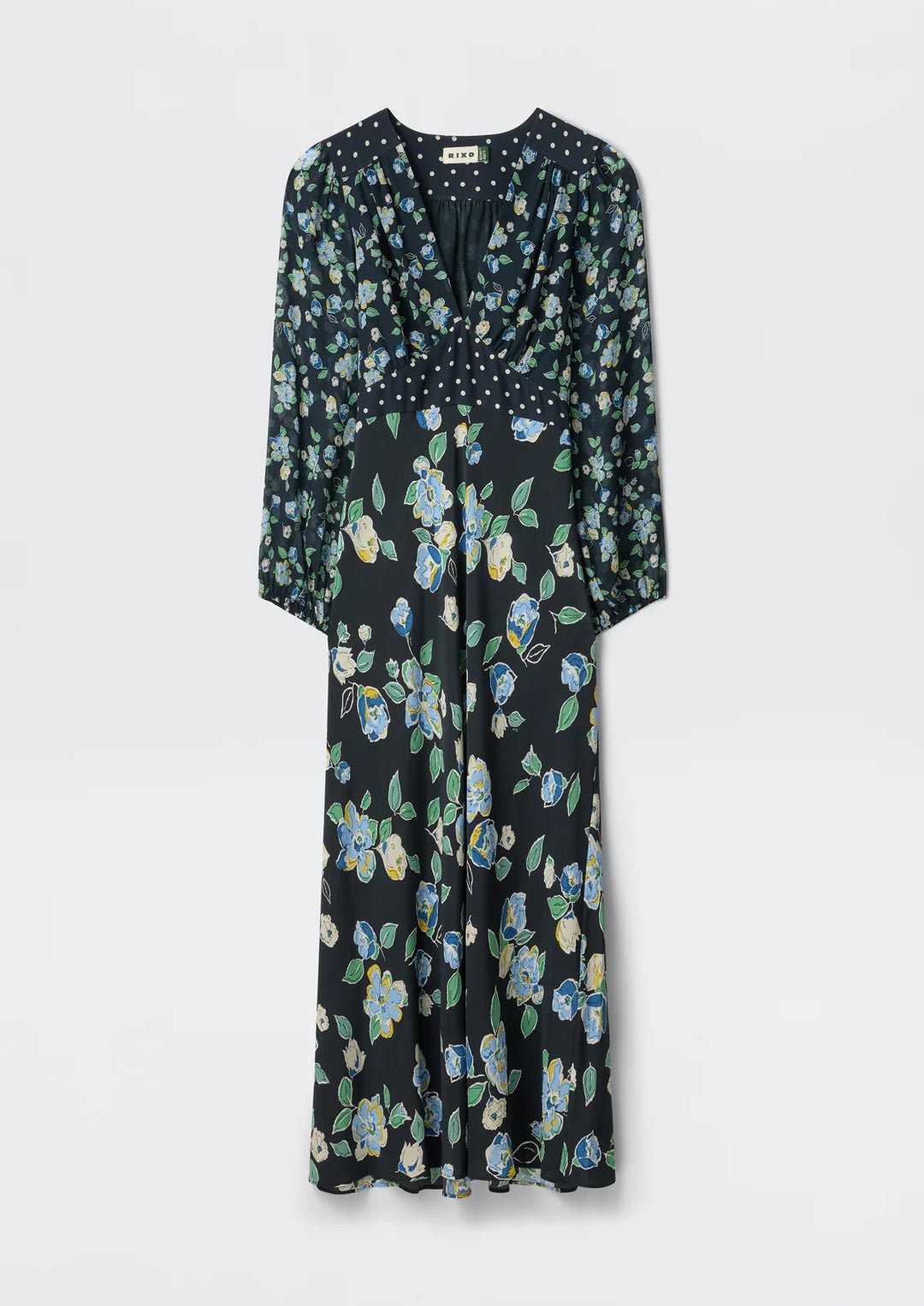 RIXO Kaila Silk Midi Dress