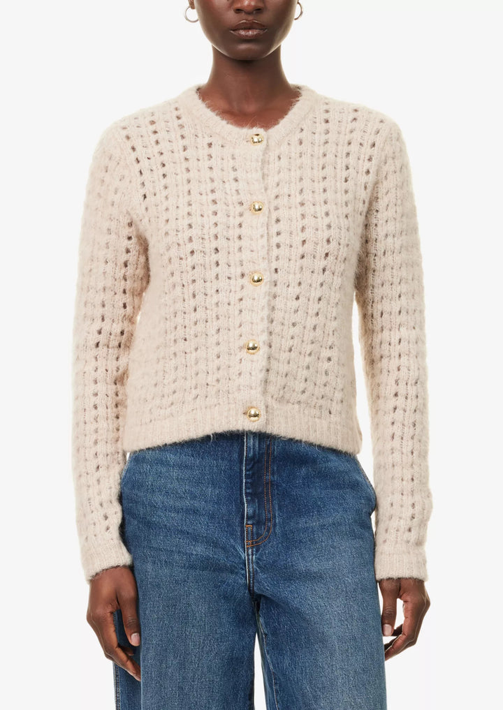 FRAME The Plush Round-Neck Knitted Cardigan