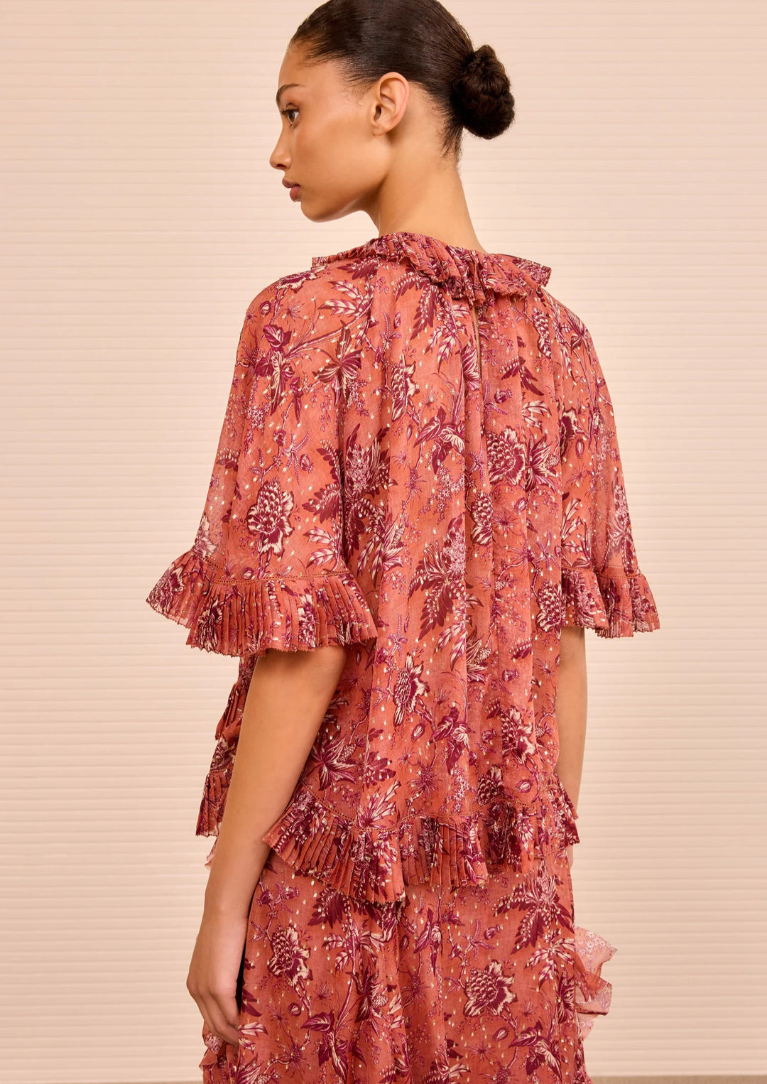 ULLA JOHNSON Helaine Flowy Short Sleeve Top