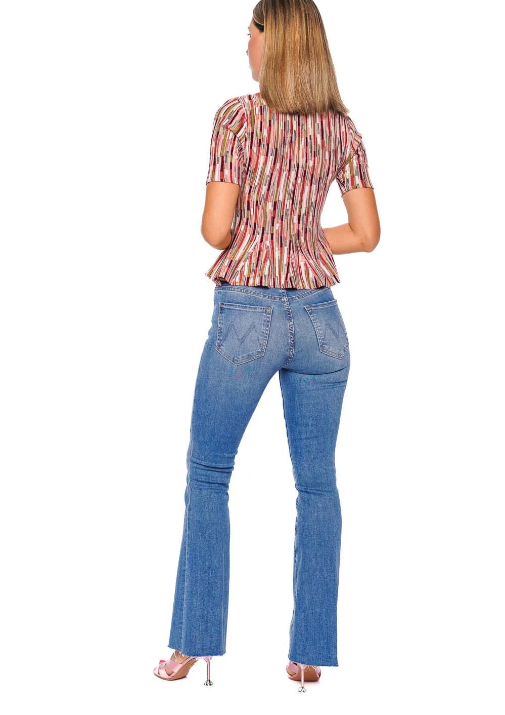 ULLA JOHNSON Samira Multicolor Short Sleeve Top