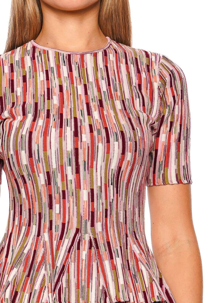 ULLA JOHNSON Samira Multicolor Short Sleeve Top