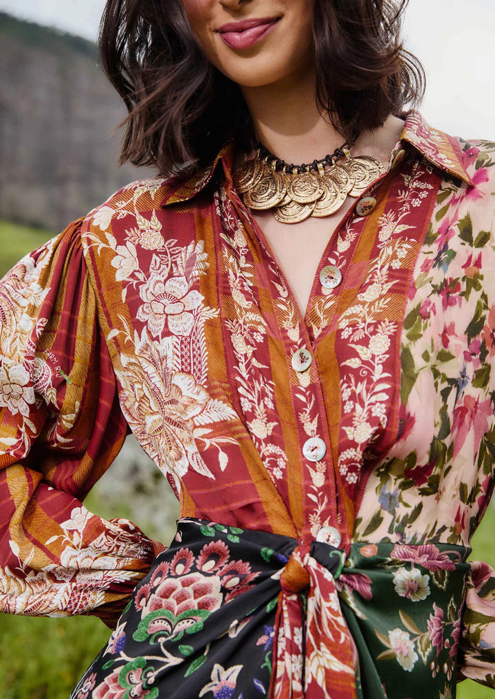 FARM RIO Winter Garden Mix Mini Dress