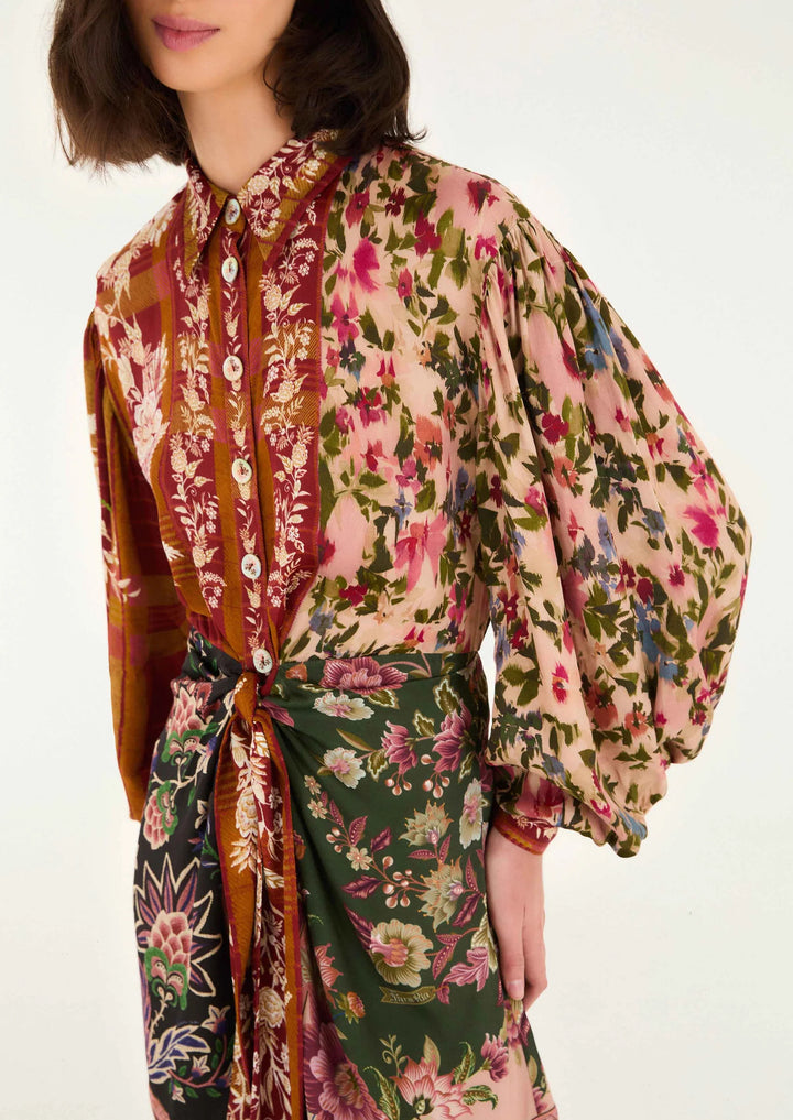 FARM RIO Winter Garden Mix Mini Dress