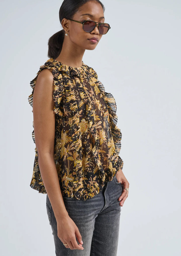 ULLA JOHNSON Sabra Cascading Ruffle Top