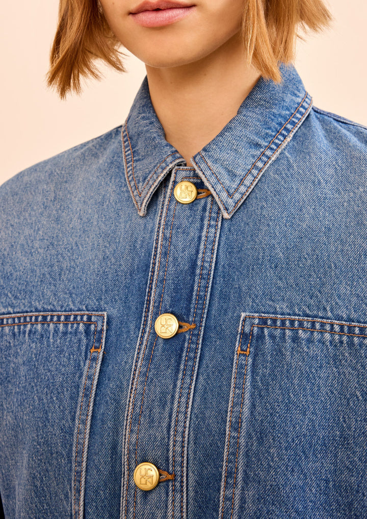 ULLA JOHNSON The Arquette Denim Peplum Jacket