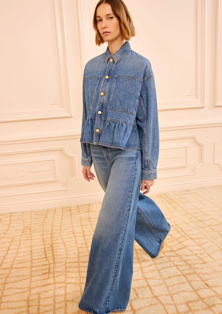 ULLA JOHNSON The Arquette Denim Peplum Jacket