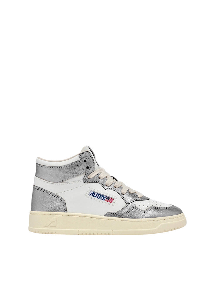 AUTRY Medalist Mid Bicolor White/ Steel Metallic