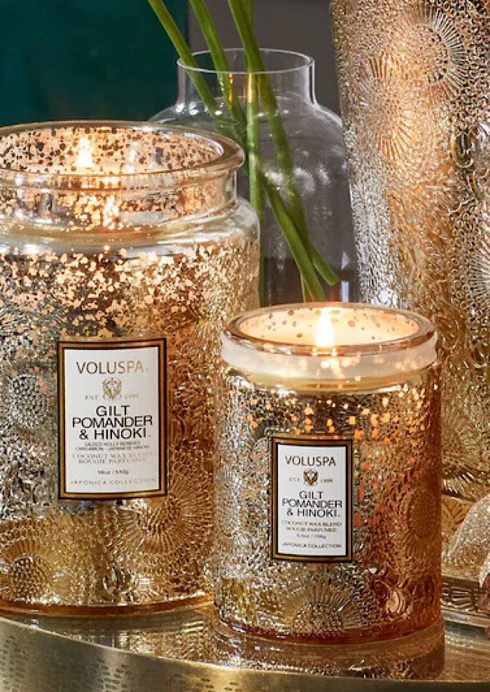 VOLUSPA Small Jar Candle Gilt  Pomander & Hinoki