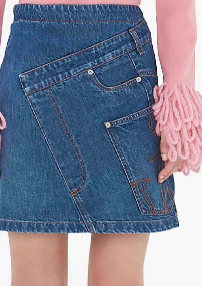 JW ANDERSON Twisted Denim Mini Skirt
