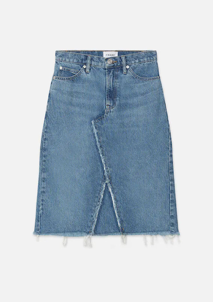 FRAME Deconstructed Denim Skirt