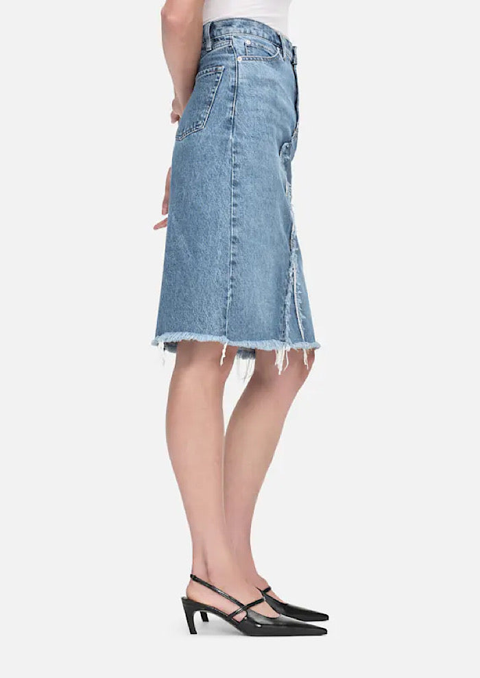 FRAME Deconstructed Denim Skirt