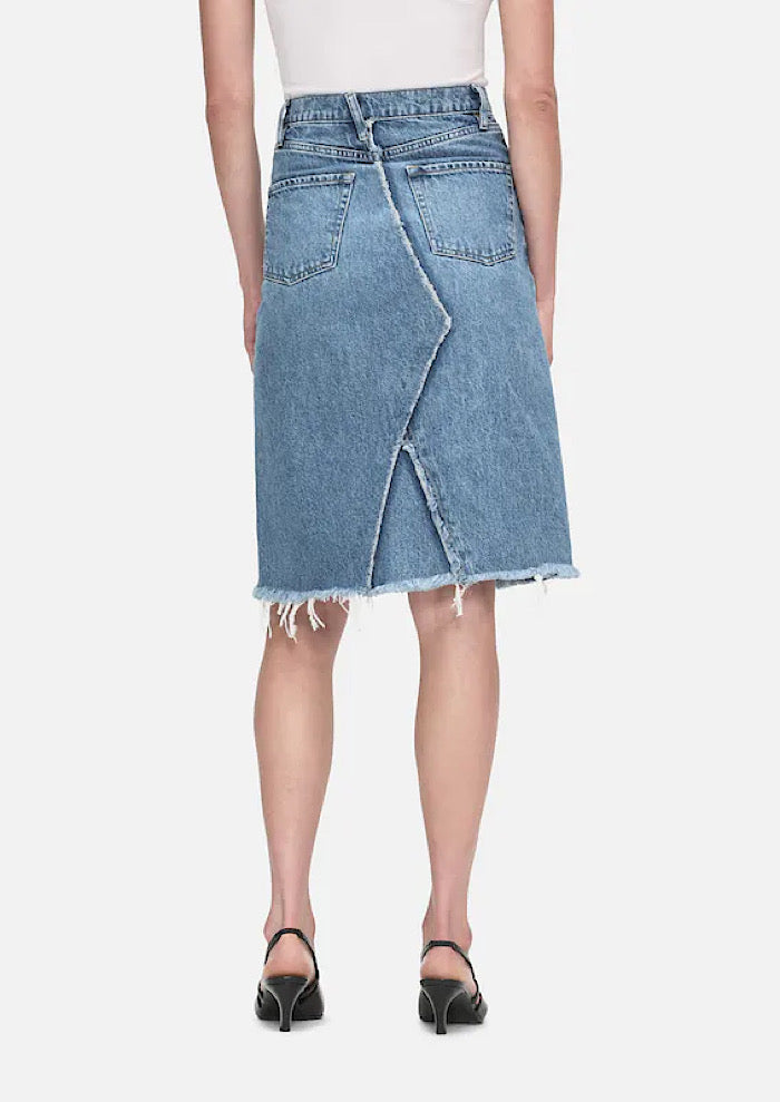 FRAME Deconstructed Denim Skirt