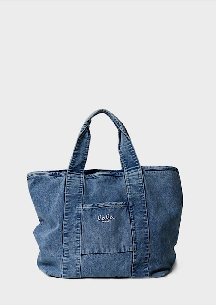 LALA BERLIN East West Tote Merge Denim