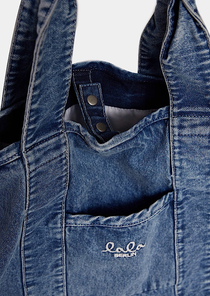 LALA BERLIN East West Tote Merge Denim