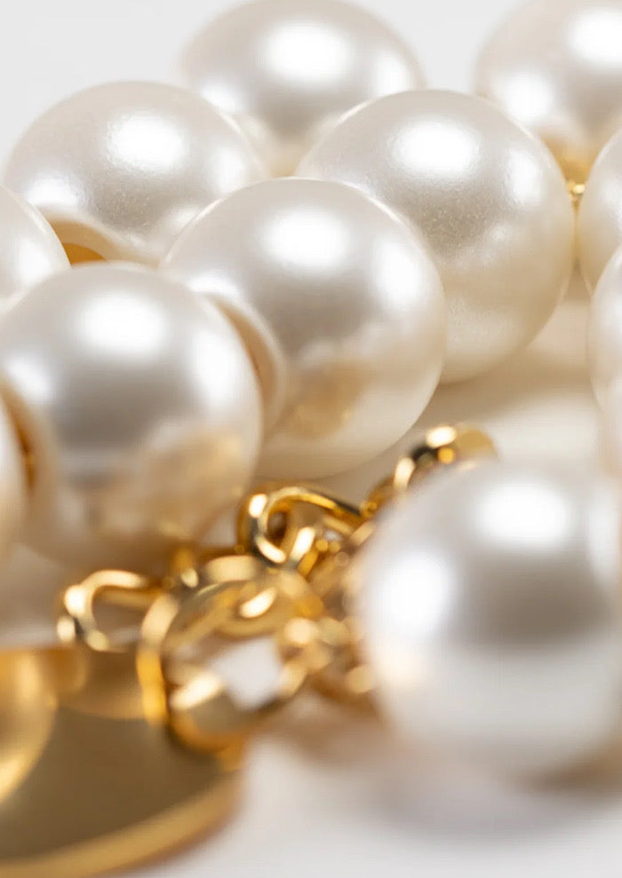 VANESSA BARONI Small Bead Necklace Pearl