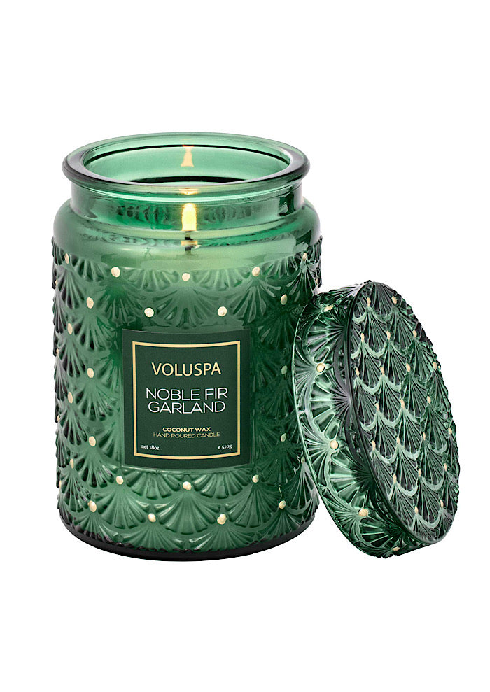 VOLUSPA Large Jar Candle Noble Fir Garland