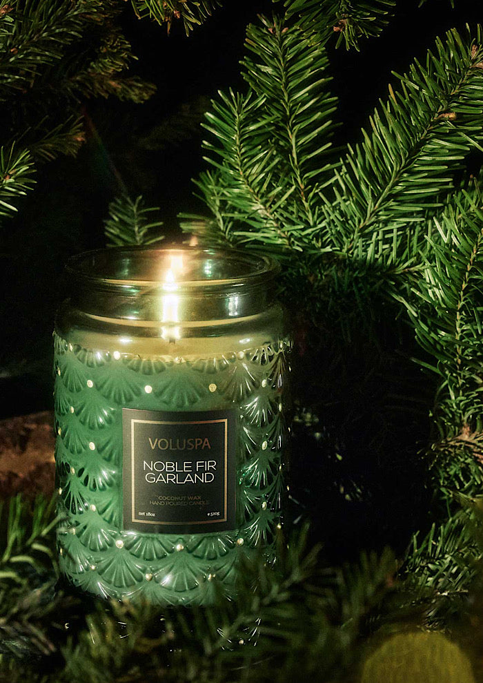 VOLUSPA Large Jar Candle Noble Fir Garland