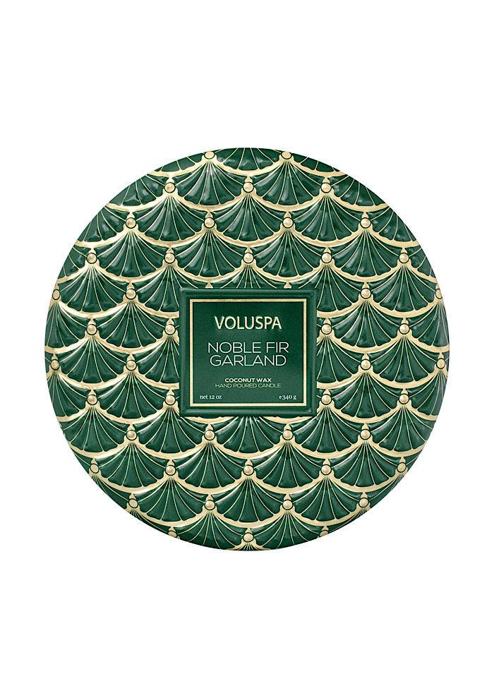VOLUSPA 3 Wick Tin Candle Noble Fir Garland