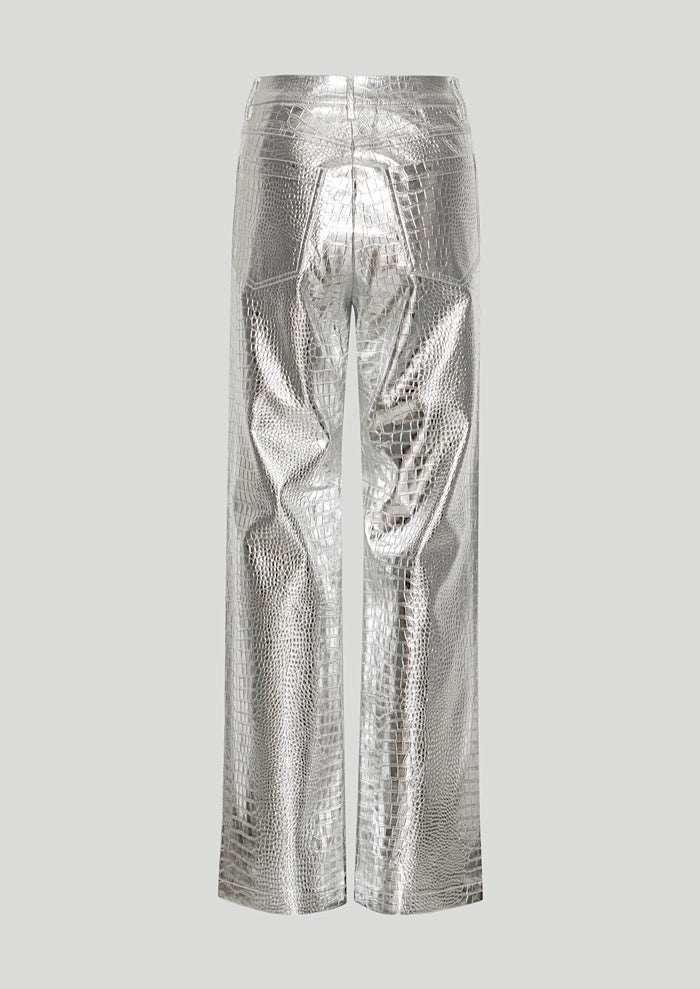 ROTATE Textured Pants Silver