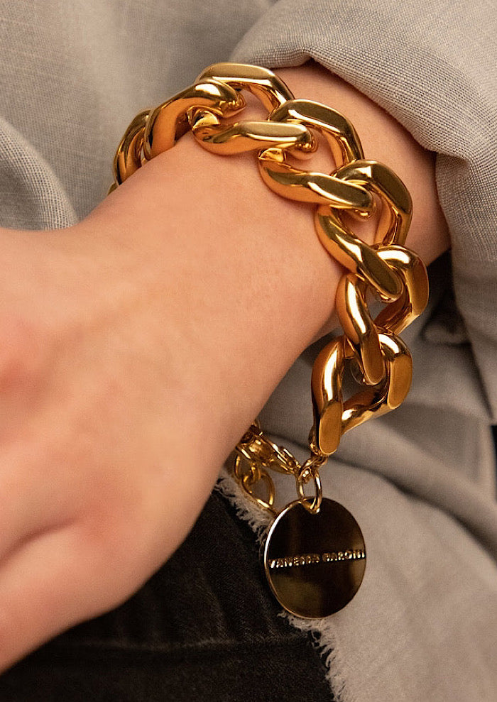 VANESSA BARONI Flat Chain Bracelet Gold