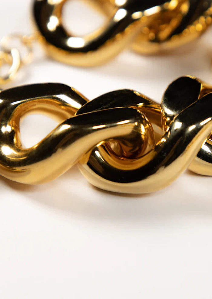 VANESSA BARONI Flat Chain Bracelet Gold